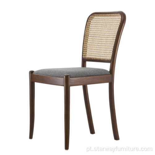 Cadeira de jantar de couro de madeira sólida moderna de madeira
